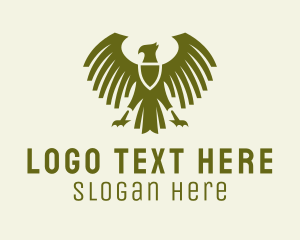 Soldier - Eagle Shield Crest logo design