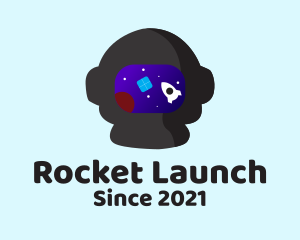 Astronaut  Rocket Helmet logo design