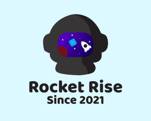 Astronaut  Rocket Helmet logo design