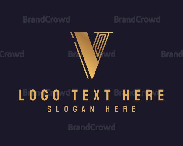 Luxury Elegant Brand Letter V Logo