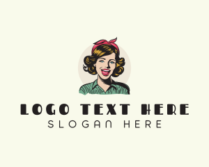 Lady - Pinup Girl Hairstyle logo design