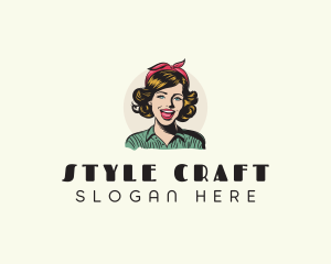 Pinup Girl Hairstyle logo design