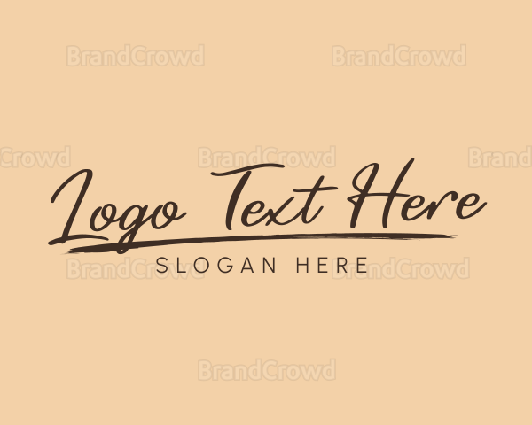 Tilted Handwritten Signature Logo