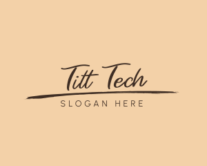 Tilted Handwritten Signature logo design