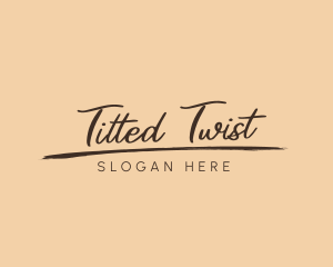 Tilted Handwritten Signature logo design