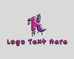 Graffiti - Purple Graffiti Letter K logo design