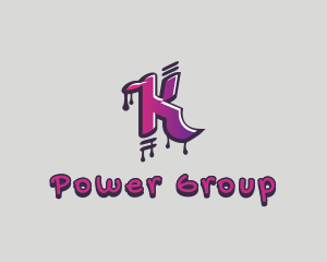 Vlogger - Purple Graffiti Letter K logo design