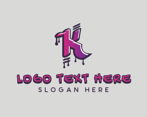Skate - Graffiti Letter K logo design