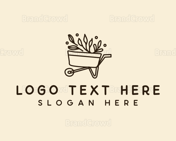 Garden Plant Wheelbarrow Logo