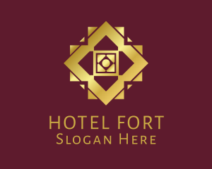 Golden Hotel Emblem logo design