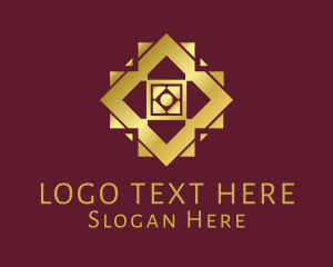 Geometric - Golden Hotel Emblem logo design