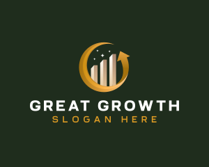 Statistics Growth Arrow logo design