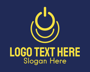 Gadget Store - Yellow Power Smile logo design