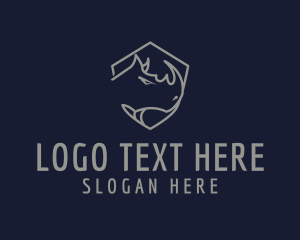 Printing Company - Silver Horn Rhino Shield logo design
