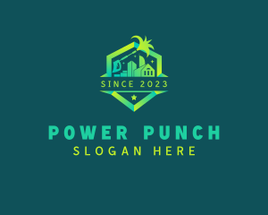 Building Power Washer logo design