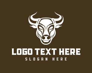 Head - Bull Head Horns logo design