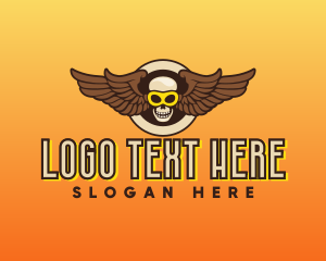 Video Game - Goggle Skull Wing Gaming logo design