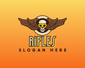 Goggle Skull Wing Gaming Logo