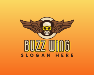 Goggle Skull Wing Gaming logo design