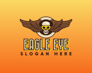 Goggle Skull Wing Gaming logo design