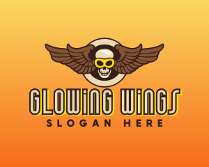 Goggle Skull Wing Gaming logo design