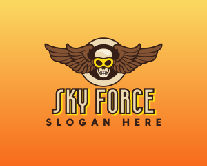 Airforce - Goggle Skull Wing Gaming logo design