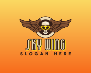 Wing - Goggle Skull Wing Gaming logo design