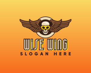 Goggle Skull Wing Gaming logo design