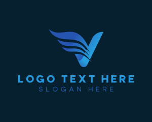 Wing - Letter V Company Wing logo design