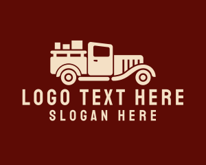 Old Car - Farm Pickup Truck logo design