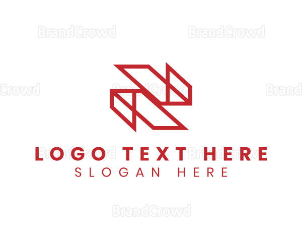 Polygon Badge Letter N Logo