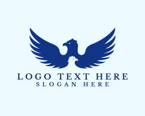 Blue Hawk - Eagle Bird Wings logo design