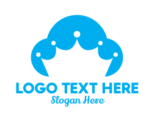 Cloud - Blue Cloud Crown logo design