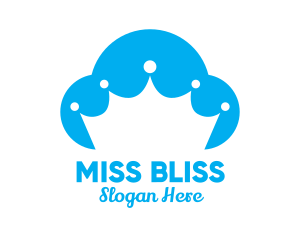 Blue Cloud Crown logo design