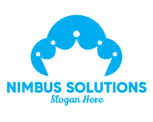 Nimbus - Blue Cloud Crown logo design