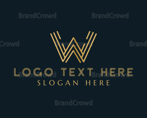 Luxury Lines Business Letter W Logo
