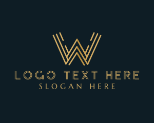 Luxury Lines Business Letter W logo design