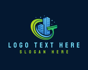 City - Building Cleaning Squeegee logo design