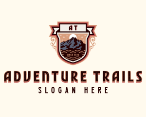 Trekking Mountain Peak logo design