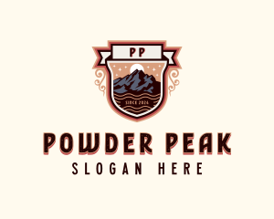 Trekking Mountain Peak logo design