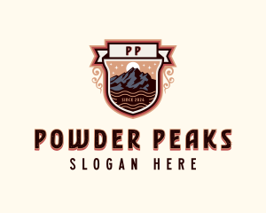 Trekking Mountain Peak logo design