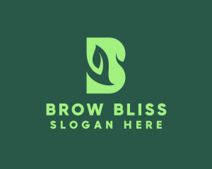 Organic Leaf Letter B logo design