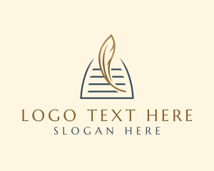 Elegant - Quill Pen Document logo design
