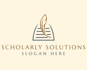 Scholar - Quill Pen Document logo design