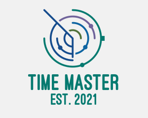 Chronometer - Colorful Outline Wall Clock logo design