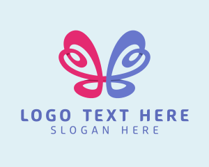 Wings - Butterfly Loop Sign logo design