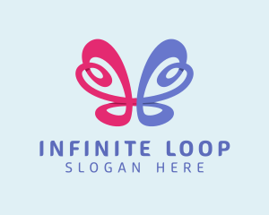 Loop - Butterfly Loop Sign logo design