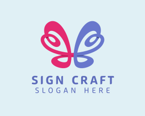 Butterfly Loop Sign logo design