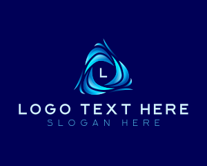 Telecommunications - Abstract Tech Wave logo design