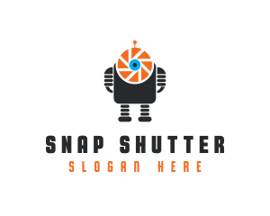 Shutter - Camera Shutter Robot logo design